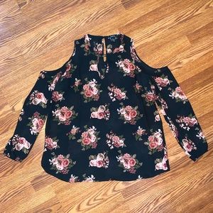 Rue21 Cold Shoulder Floral Blouse
